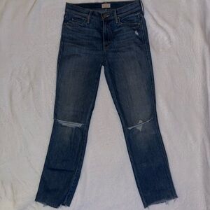 MOTHER Dark Blue Straight Leg Jeans